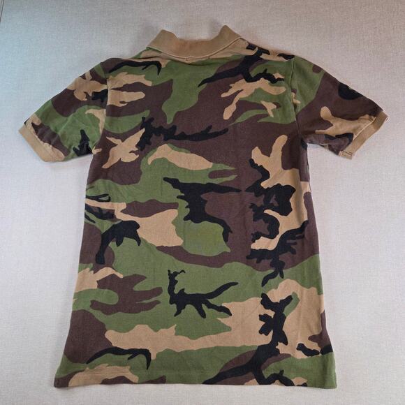 Vintage Polo Ralph Lauren Camo Polo Shirt Youth 14–16 Made in Macau Cotton - Picture 2 of 12